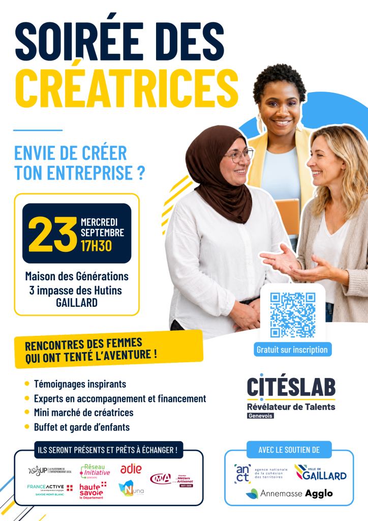 Soirée des Créatrices mercredi 23 septembre à 17h30 maison des générations Gaillard